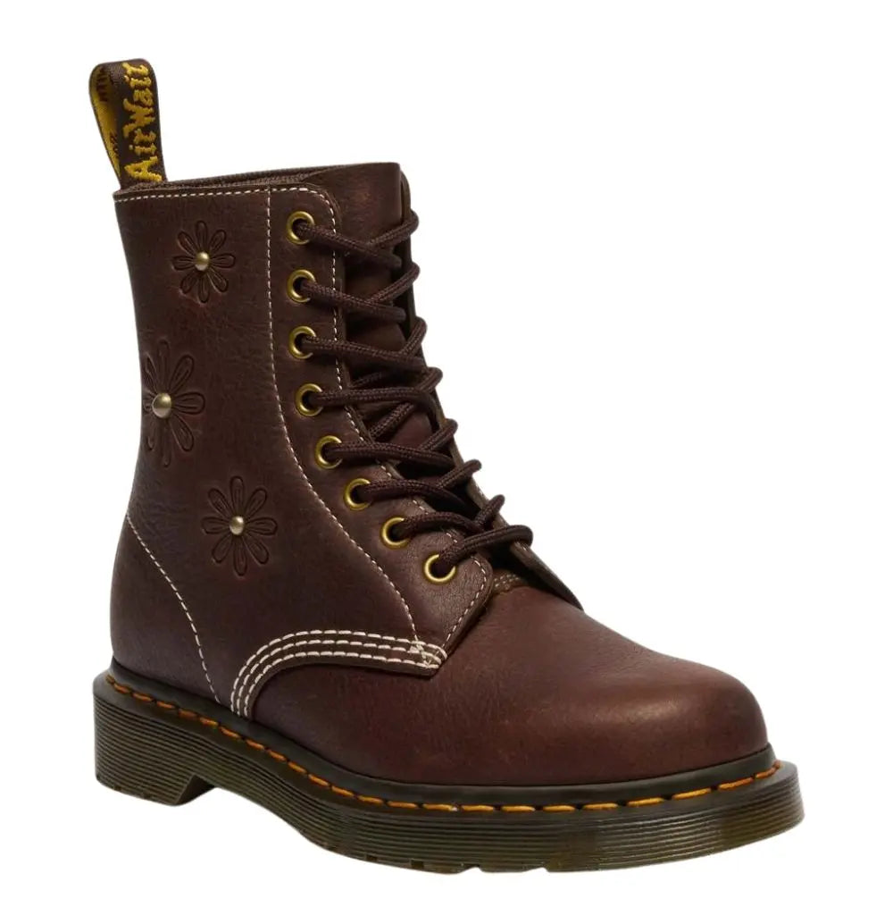 1460 - Pascal Flower Dark Brown Boots