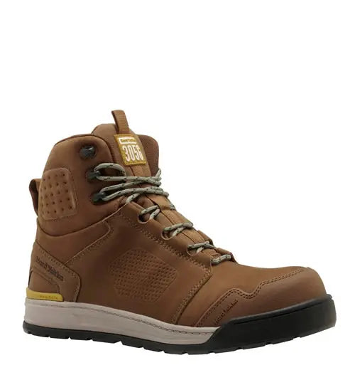 3056 Brown - Side Zip Safety Boot