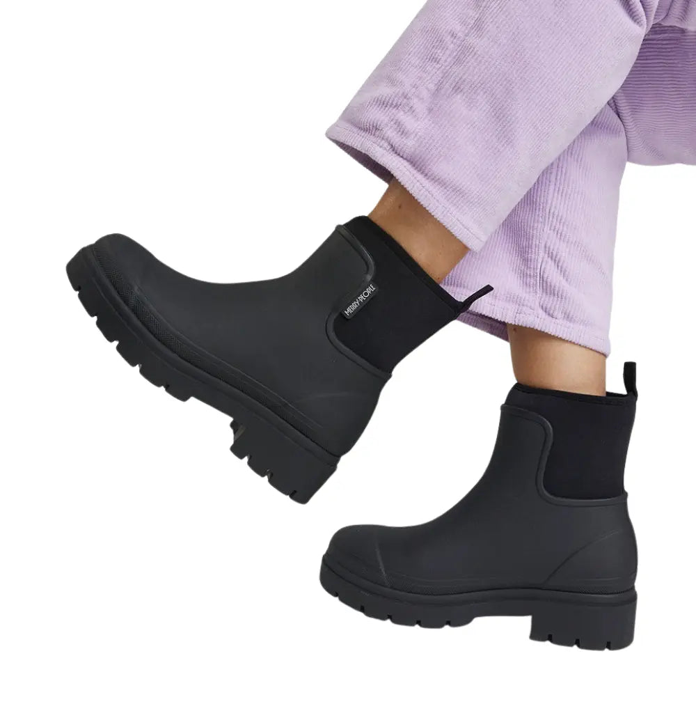 Tully Platform Wellington Boots - Black